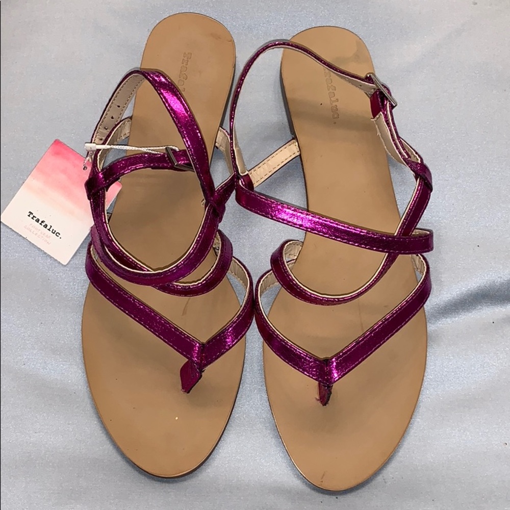 Metallic pink Zara sandals!